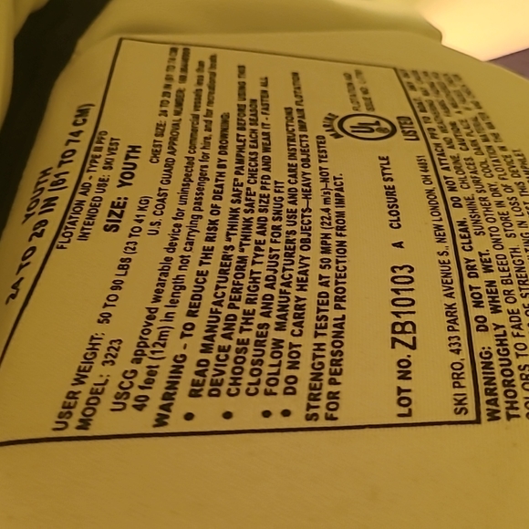 HO Sports Life Jacket Youth 50-90 lbs - Picture 8 of 8